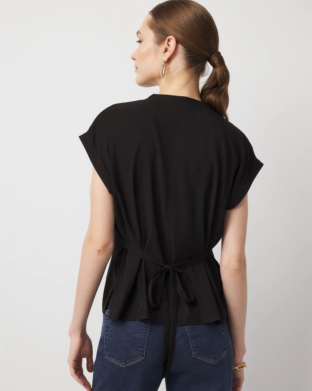 Tie Back Satin Top | White House Black Market
